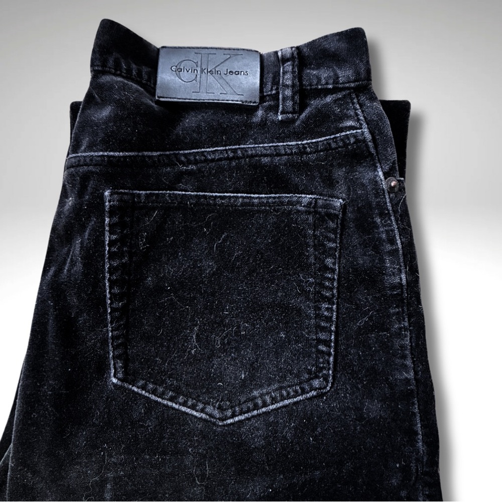 Calvin Klein Jeans Black Velvet Pants Size 10 Heritage Academia Classic